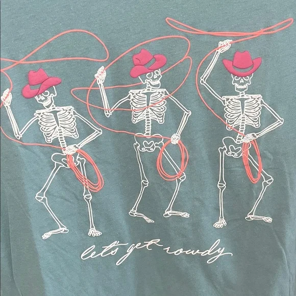 ♥️Zoe + Liv Skeleton Cowboy Let’s Get Rowdy T-Shirt - Picture 2 of 9